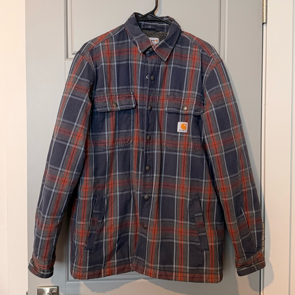 Carhartt Hubbard Sherpa Lined Flannel Shirt Jacket - Men’s Size Medium